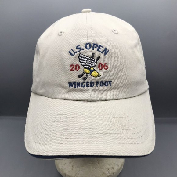 US Open 2006 Winged Foot Golf Hat Cap USGA Member Adjustable Beige Vtg EUC - Picture 1 of 7